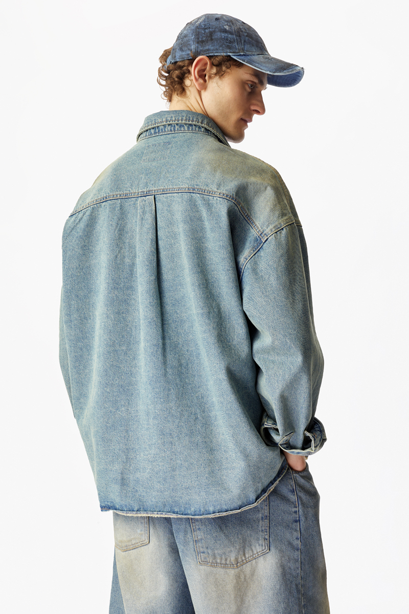 Голубая винтажная джинсовая рубашка Votus