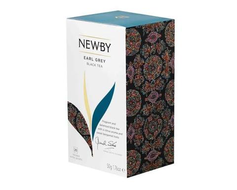 Чай черный в пакетиках Newby Earl grey, 25 пак/уп