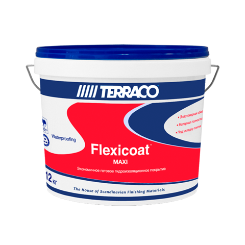 Terraco Flexicoat Maxi/Террако Флексикоат Макси готовое к применению экономичное акриловое гидроизоляционное покрытие