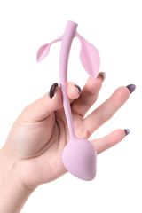 Розовый силиконовый вагинальный шарик с лепесточками - 