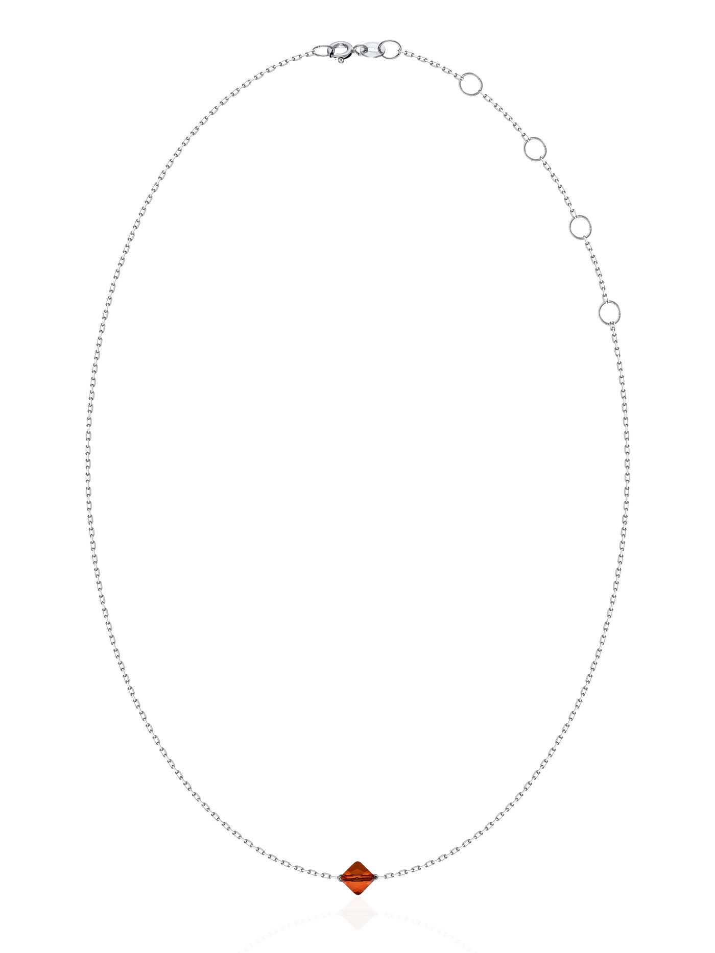 Серебряный чокер с кристаллом Swarovski Red Magma