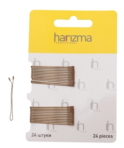 Невидимки h10533-04 40 мм прямые, коричневые 24 шт. (Harizma)
