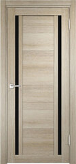 Межкомнатная дверь Z-4 / Цвет тон Кремовая лиственница / Остекление "Лакобель черное" / Двери Верда