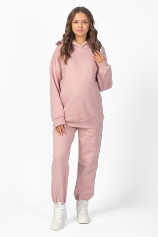 Утепленный спортивный костюм для беременных и кормящих 15154 розовая дымка