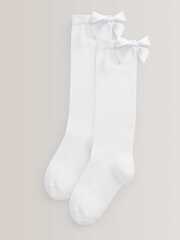 Гольфы хлопковые с бантом для девочки Next C65-416, 2 шт., Белый