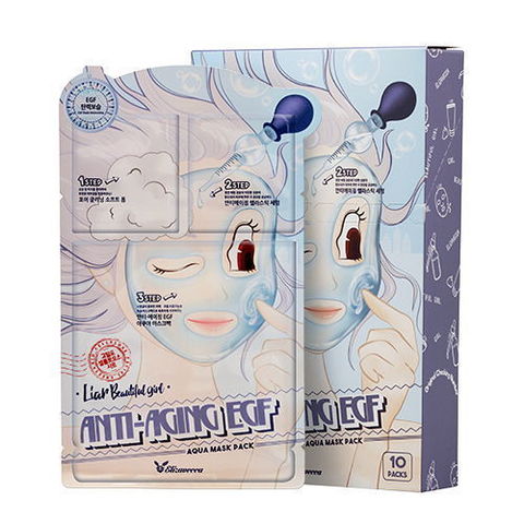 Тканевая маска для лица ТРЕХЭТАПНАЯ/ОМОЛАЖИВАЮЩАЯ Anti-Aging EGF Aqua Mask Pack, Elizavecca