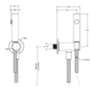 Gessi INCISO Гидроёршик настенный на 1/2&quot;, цвет: finox 58151#149