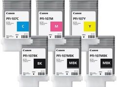 Комплект картриджей Canon PFI-107 (MBKx2,BK,M,C,Y) 6шт х 130мл для Canon iPF660, iPF680, iPF685, iPF770, iPF780, iPF785