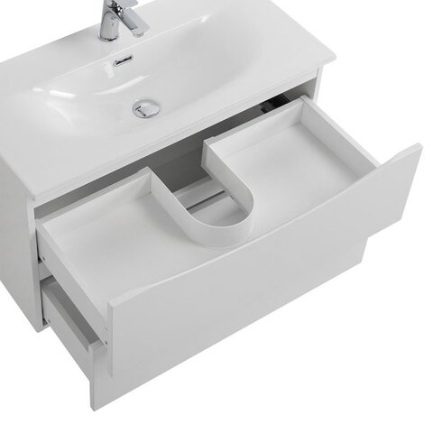 BelBagno MARINO-CER-MINI-800-2C-SO-BO-P MARINO-CER-MINI База под раковину подвесная с двумя выкатными ящиками, Bianco Opaco, 796x390x500, MARINO-CER-MINI-800-2C-SO-BO-P