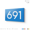 Номер на дверь 691, табличка на дверь для офиса, квартиры, кабинета, аудитории, склада, голубая 120х70 мм, Айдентика Технолоджи