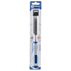 Стамеска плоская КОБАЛЬТ 22 х 140 мм, CR-V, двухкомпонентная рукоятка (1 шт.) блистер (245-589)