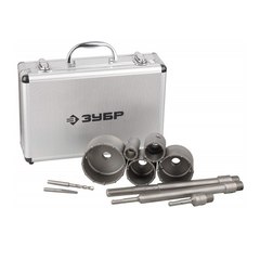 ЗУБР d 33, 68 мм, Alu кейс, набор коронок по бетону с оснасткой, Профессионал (29185-H2-10)