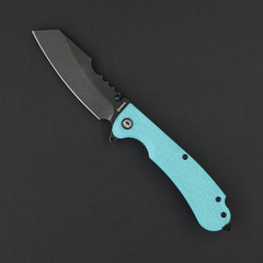 Нож Носорог / Rhino голубой, черный клинок