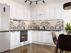 Угловая модульная кухня Дублин-02 Special White - Белый 2140*2200/2400*600