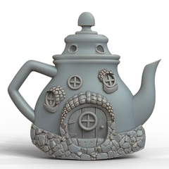 Силиконовый молд № 421 Домик чайник 2 D ( серия домики для гномов и фей)