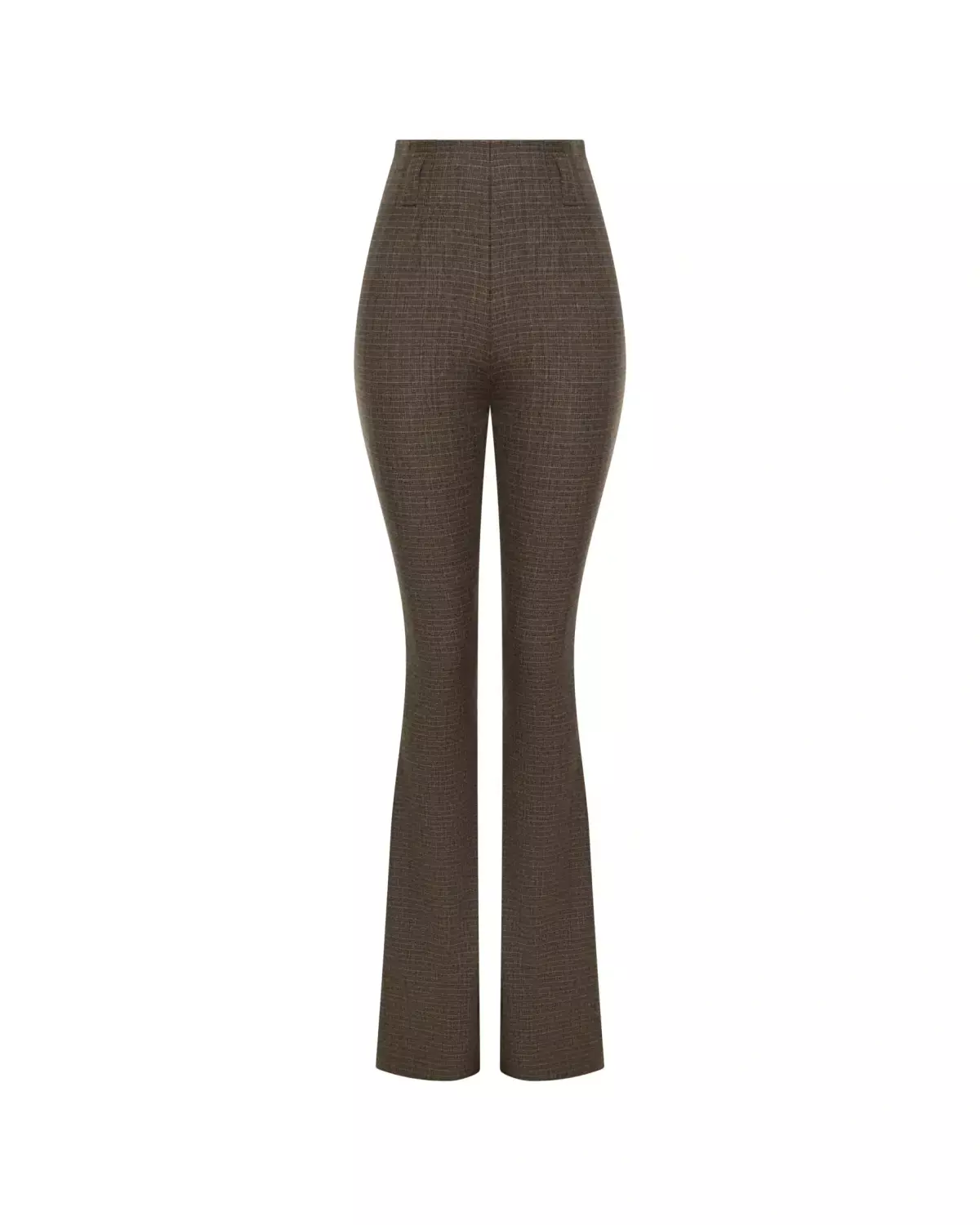 Брюки-клеш в клетку, Кофейный