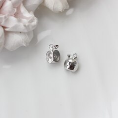 Подвеска Яблоко с фианитом 13*9 мм, родий, П046