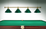 Лампа STARTBILLIARDS 4 пл. (плафоны зеленые,штанга золотая,фурнитура золото) фото №1