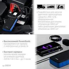 ЗУБР АПУ-800, 12 В, макс. 800 А, аккумуляторное пусковое устройство, Профессионал (59319)