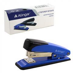 
          Степлер №24/6 Alingar, на 20 л., корпус металлический, синий