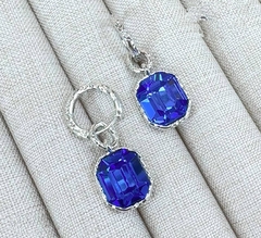 Серьги конго с прямоугольными подвесками из кристаллов