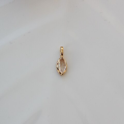 Подвеска Маркиз с белым фианитом, 14*5 мм, позолота, П393