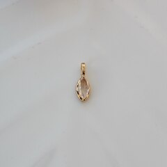 Подвеска Маркиз с белым фианитом, 14*5 мм, позолота, П393