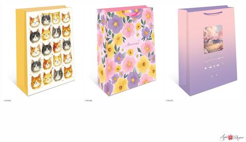 Пакет подарочный L вертикальный, МИКС, 33*42,5*10 см (Д*В*Ш), 1 шт.