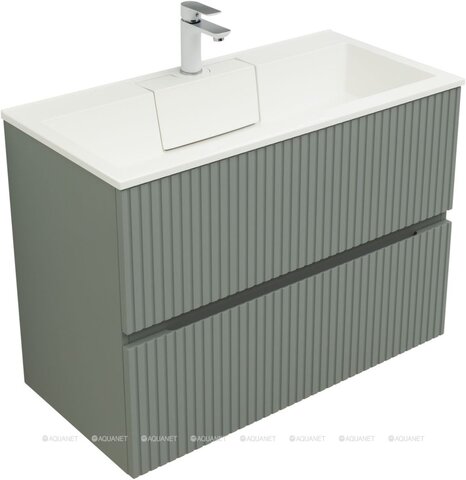 Aquanet 332518 Тумба с раковиной Джейн 90 цв.мисти грин (раковина Фортуна) (332518)