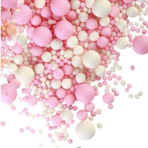 Воздушный рис в цветной кондитерской глазури матовый, (розовый - белоснежный) 50 г