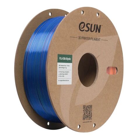 Пластик для 3D-печати eSUN ePLA-Silk Mystic, 1,75 мм, 1 кг, синий/оранжевый/зелёный, PLA-SKMC175S-UOG1Y1
