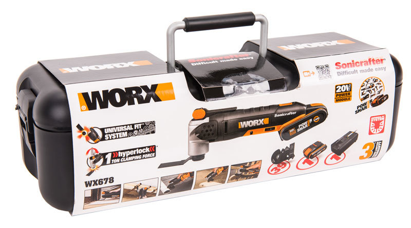 Реноватор аккумуляторный WORX WX678, 20В, 1*2,0Ач, ЗУ, кейс