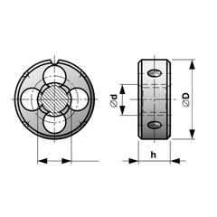 Плашка PG16 -18 DINEN40430 115CrV3 80° 55x16мм Bucovice(CzTool) 213160 (K)