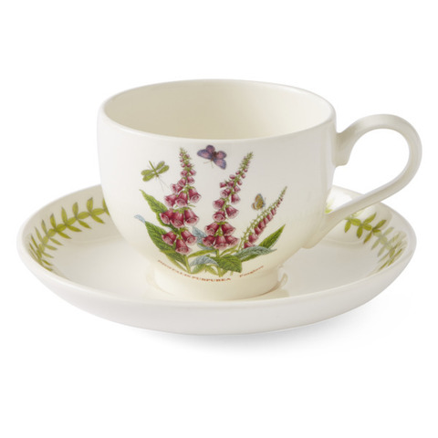 Чашка чайная с блюдцем Portmeirion Ботанический сад Летний луг Наперстянка 260 мл, фаянс