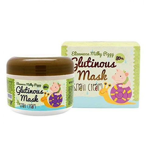 Elizavecca Milky Piggy Glutinous Mask 80% Snail Cream - Крем-маска ночная с муцином улитки