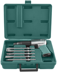 Jonnesway JAH-6833HK Набор молоток пневматический 2100 уд/мин., патрон H10, с насадками, 8 предметов 47496