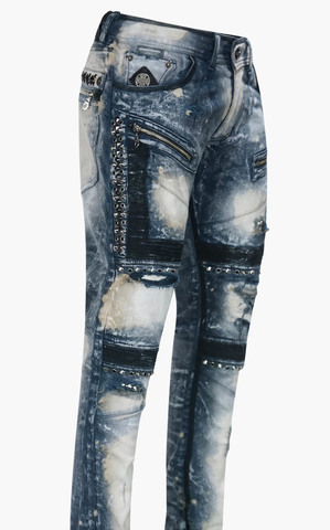The Saints Sinphony | Джинсы мужские MED BLUE MOTO SIDE EMBELLISHED TSG354 перед