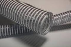 Рукав всасывающий ПВХ 50мм (прозрачный, белая спираль армирования)