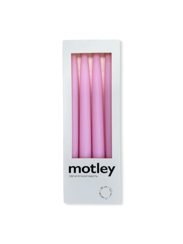 Набор классических свечей Motley 4 шт | светло-розовый
