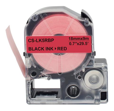 Картридж ленточный Cactus CS-LK5RBP черный для Epson LW400, LW700, LW600P, LW1000P, K400, Z700, Z900