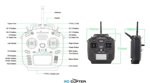 Аппаратура управления Radiomaster TX12 Mark II Radio Controller - cc2500 - mode 2 - fcc