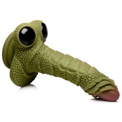 Фантазийный фаллоимитатор Swamp Monster Green Scaly Silicone Dildo - 23,9 см. - 
