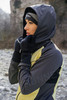 Премиальная куртка для лыж и зимнего бега Nordski Hybrid Hood Black/Yellow женская