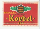 K15270 ЧССР Чехословакия Пивная этикетка KORBEL Special Decinsky