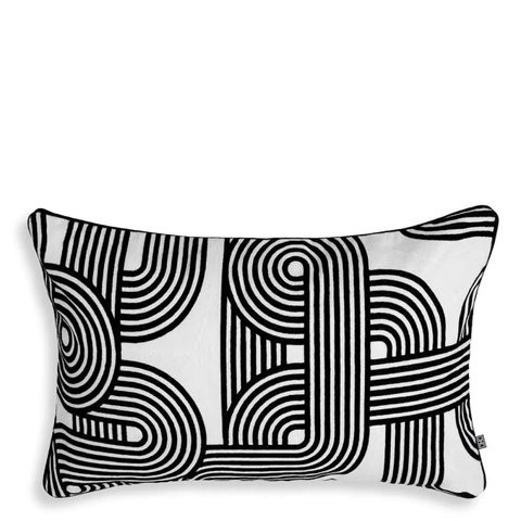 Декоративная подушка ABAÇAS, черно-белая