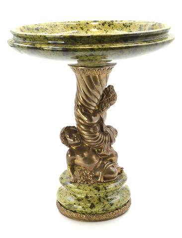 Ваза-чаша, бронза, серпентинит (змеевик). Вторая половина ХХ века, Урал (?), Россия.