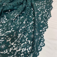 Ткань  кружево кордовое цвет темно-зеленый 3309