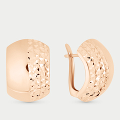 Серьги для женщин из розового золота 585 пробы без вставок (арт. 20366А-2)