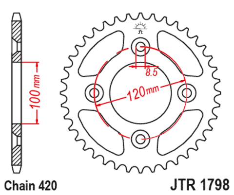 Звезда ведомая JTR1798 47