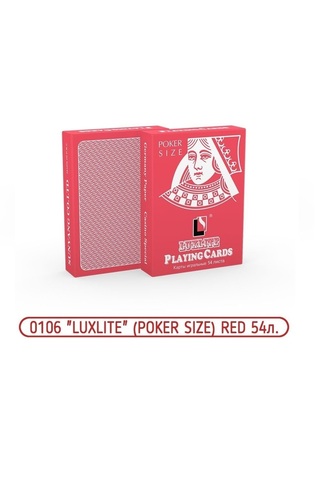 Карты игр. 0106 Luxlite (POKER SIZE) RED (12х12) 54 л